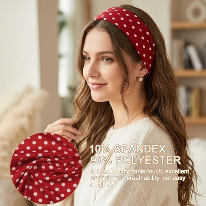 13-Pack Polka Dot Headbands for Women - Soft & Non-Slip