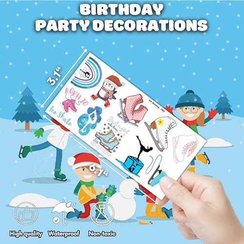 96PCS Ice Skating Temporary Tattoos – Winter Sports Party Favors
