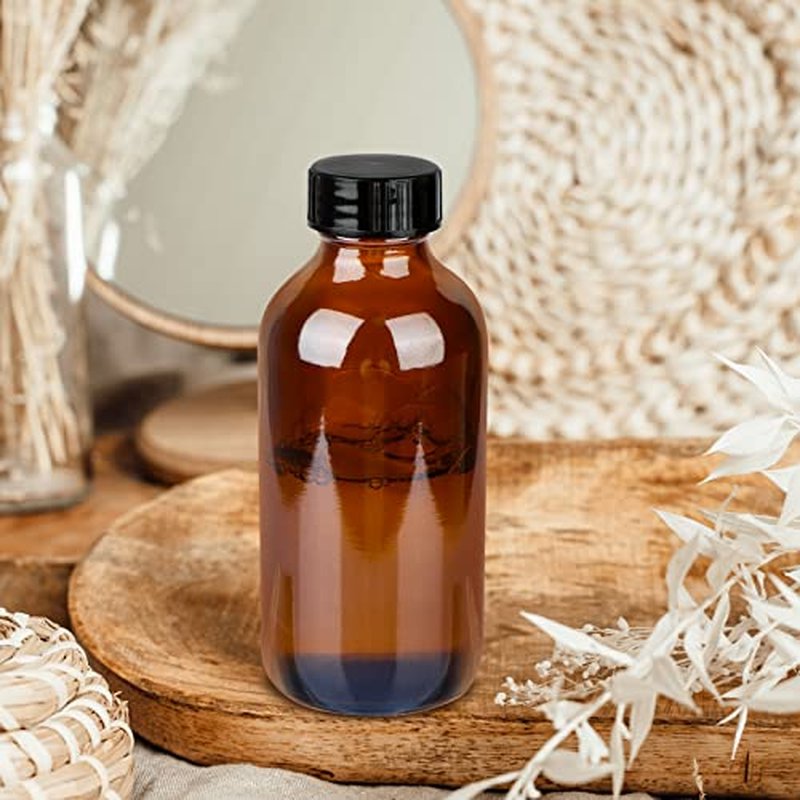 24 Pack 4oz Amber Glass Bottles with Caps, Labels & Funnels