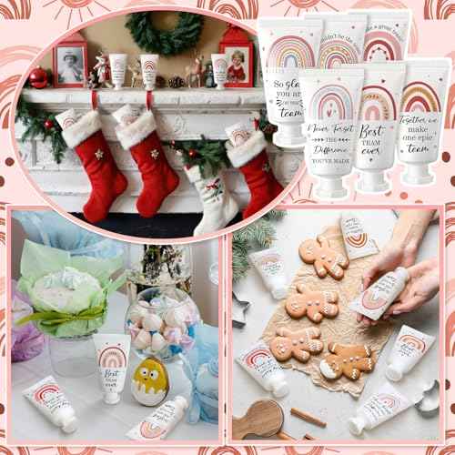 48 Pack Employee Appreciation Team Gifts Bulk Travel Size Hand Cream Inspirational Thank You Gifts Boho Rainbow Hand Lotion Bulk for Teachers Day Christmas Staff Employees Coworkers Women