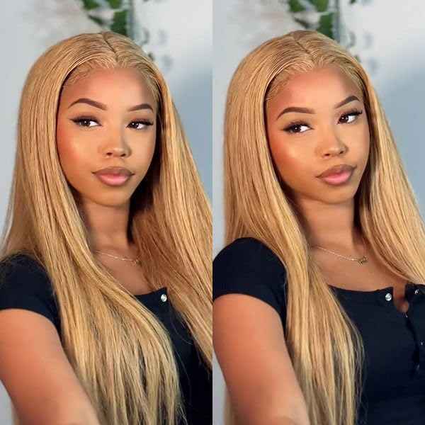 ijoy Straight Honey Blonde Bundles 95g Human Hair Bundle Dirty Blonde Brazilian Virgin Hair Weave 1 Bundle for Chic Boho 16 Inch