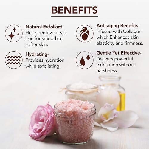 Himalayan Pink Salt Body Scrub Exfoliator, 10 Oz