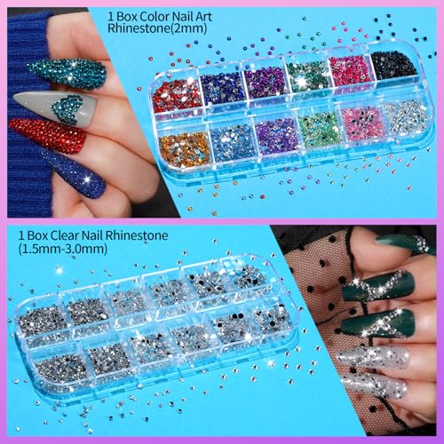 Teenitor Nail Art Kit with Brushes Rhinestones Foil & Stickers for Manicure
