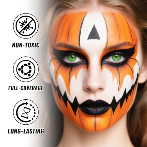 YBUETE Orange Oil-Based Face & Body Paint Stick for Halloween
