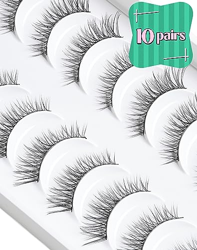 Short Wispy Natural False Eyelashes - 10 Pairs D-M08