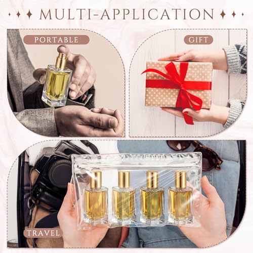 Teenyyou 6 Pack 50ml Empty Refillable Perfume Bottles with Gold Lid