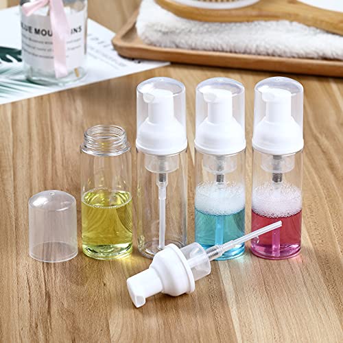 35 pcs 2oz Foam Soap Dispensers Mini Cleaning Plastic Refillable Travel Bottles with Pump for Hand Sanitizer Lash Shampoo Castile Liquid