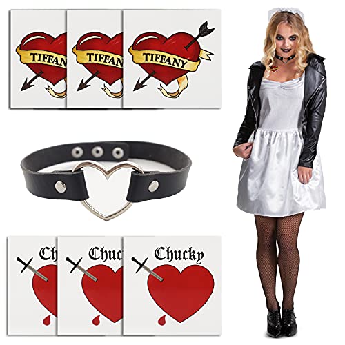 Bride & Tiffany Heart Temporary Tattoos with Necklace