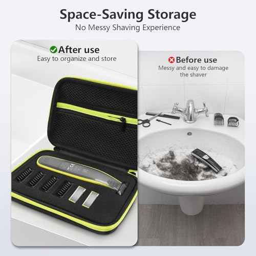 EcoVibe EVA Protective Shaver Hard Case Compatible with Philips One Blade QP2724/90 QP2834/70 QP2630/72 Hybrid Electric Trimmer Hard Portable Storage Carrying Case for Shavers and Accessories