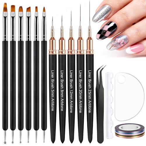 Artdone Nail Art Striping Tape Kit with Liner Brushes & Tools