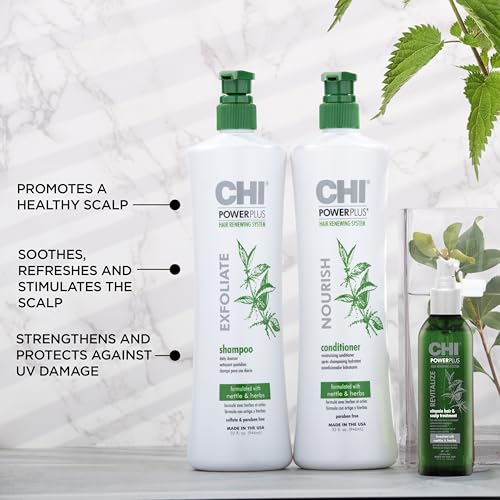 CHI Power Plus 3-Step Scalp Care System with Shampoo, Conditioner & Treatment
