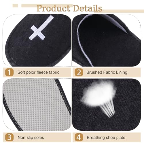 House Slipper for Guest Weddings & Baptisms Party Christian Non Slip Disposable Slippers with Cross Pattern for Travel, Bridesmaid Indoor Spa Bridal