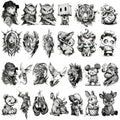 26 Waterproof Temporary Tattoos,4.7 Inches Each.Suitable for Adults and Children,for Use On Chest,Shoulders,Arms,and Legs.Realistic Halloween-Themed Designs.