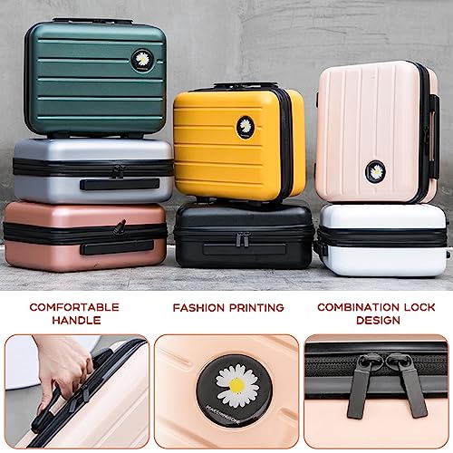 16 inches Large Capacity Hard Shell Cosmetic Case with Zipper and Handle Makeup Travel Case for Women Girl Pink