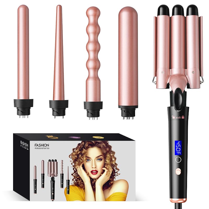 Bo'laiya 5-in-1 Curling Wand Set with Temperature Display