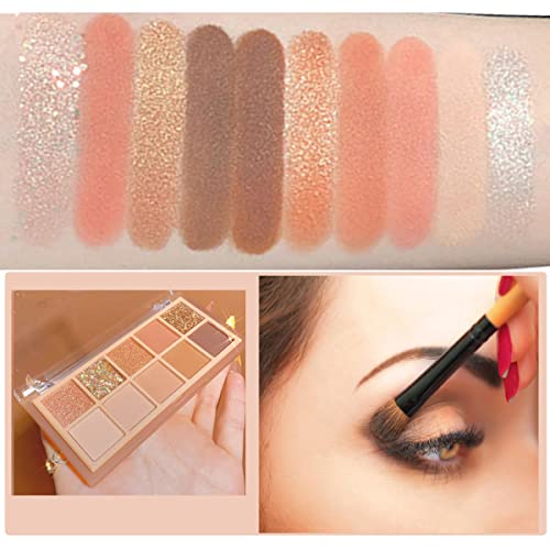 10 Color Eyeshadow Palette - Matte & Shimmer Nude Eye Makeup