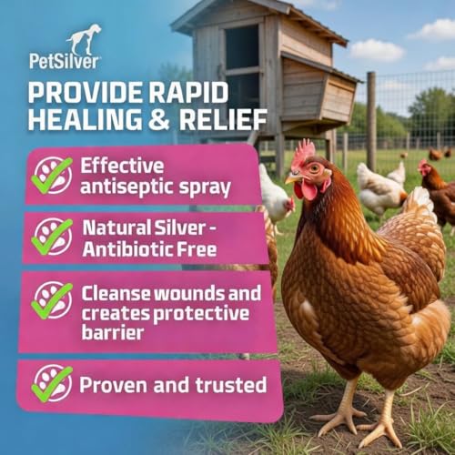PetSilver Chicken Wound Spray - Natural Healing Solution for Birds
