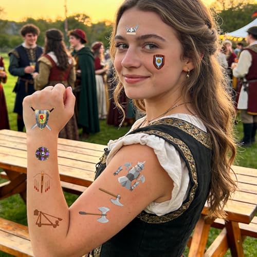 Medieval Castle Temporary Tattoos 20 Sheets 220 Pieces