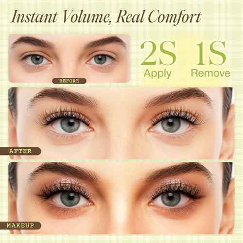 LASHVIEW Self Adhesive Eyelashes Natural Look Press On Lashes No Glue Need Eyelashes Reusable Cat Eye Wispy Self-adhesive False Lashes with Replacement Adhesive Strips 5 Pairs(CV122)