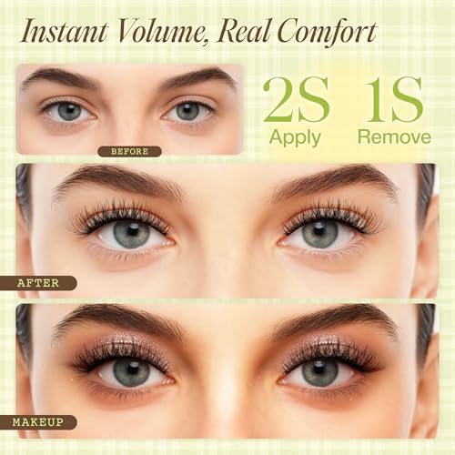 LASHVIEW Self Adhesive Eyelashes - Natural Cat Eye Press On Lashes