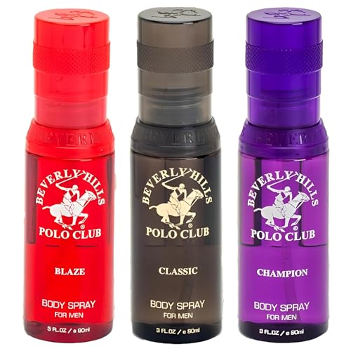 Beverly Hills Polo Club Men's Body Spray Gift Set - 3x3oz