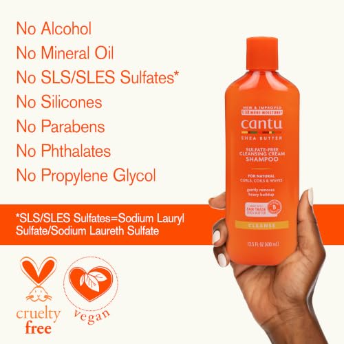 Sulfate-Free Cleansing Cream Shampoo with Shea Butter - 13.5 oz, Natural Hair