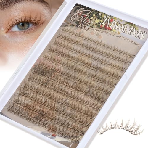 Brown Lash Clusters Natural Wispy 8-16mm Clear Band