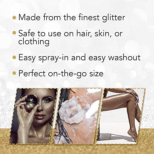 Punky Gold Glitter Spray for Hair & Body, 3.5 oz