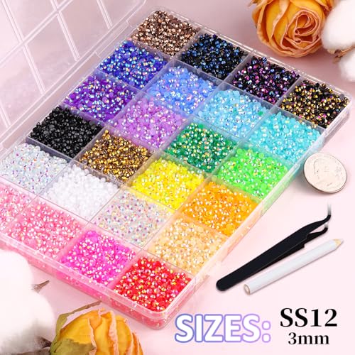 34000Pcs 3mm Multicolor Resin Rhinestones with B7000 Glue & Tools