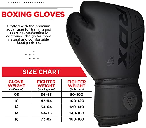 RDX Boxing Gloves Men Women, Pro Training Sparring, Maya Hide Leather Muay Thai MMA Kickboxing, Adult Heavy Punching Bag Gloves Mitts Focus Pad Workout, Ventilated Palm