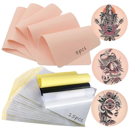 3mm Tattoo Practice Skin Fake Skin- NAQASE 3Pcs Tattoo Skin 3mm Thick Silicone Fake Skin Tattoo Skin Practice 8"x12" Tattoo Skins Double Sides for Beginners and Artists