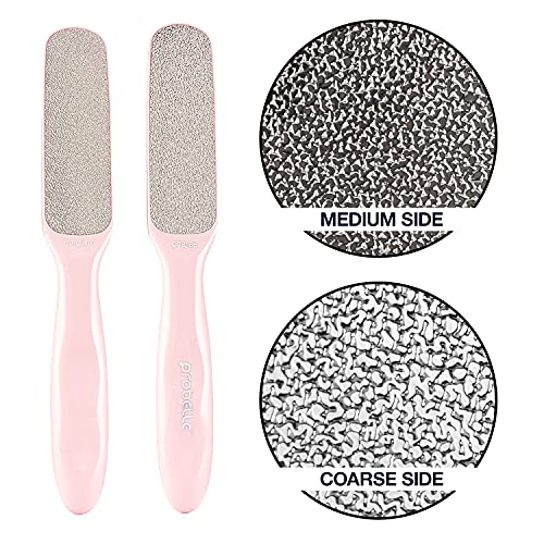 Probelle Double Sided Multidirectional Nickel Foot File Callus Remover - Immediately reduces calluses and corns to powder for instant results, safe tool (Pink)