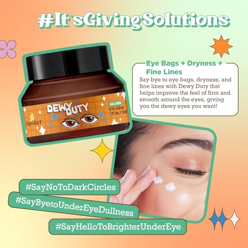 Purifect Plumping Collagen Eye Cream for Dark Circles, Wrinkles, Puffiness, Dry & Sensitive Skin ? Made in USA | Anti-Aging firming face cream with 7 Types of Collagen, Panthenol & Hyaluronic Acid