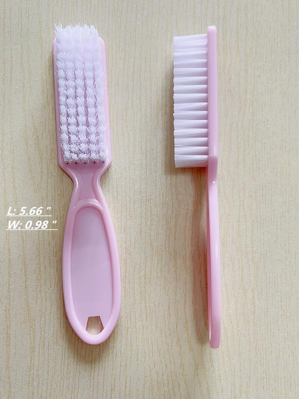 12Pcs Nail Brushes for Cleaning Fingernails & Toenails - Pink