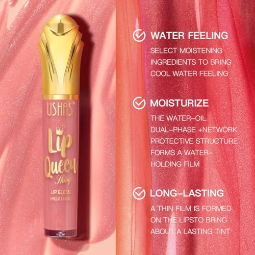 USHAS Lip Gloss - High-Shine Moisturizing Liquid Lip Stain