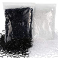 4000 Pcs Clear & Black Mini Hair Elastics for Toddlers & Kids - Strong, Stretchable Ponytail Bands