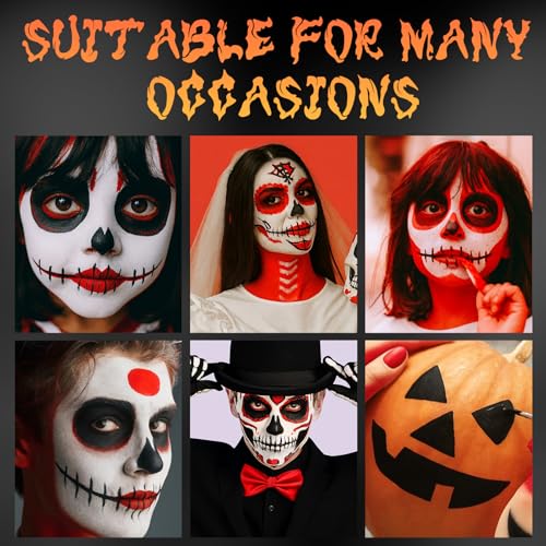 Red Black White Face Paint Set | Halloween Clown Makeup Kit