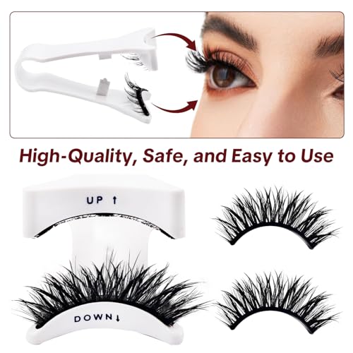 Magnetic False Eyelashes Kit with Applicator, Reusable False Eyelashes with Magnetic Eyeliner, Natural Look, Easy to Use Long-Lasting, for Everyday or Special Occasions
