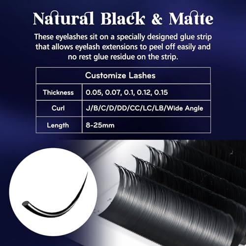 Eyelash Extension Volume Lashes Mixed Tray 9-15mm D Curl