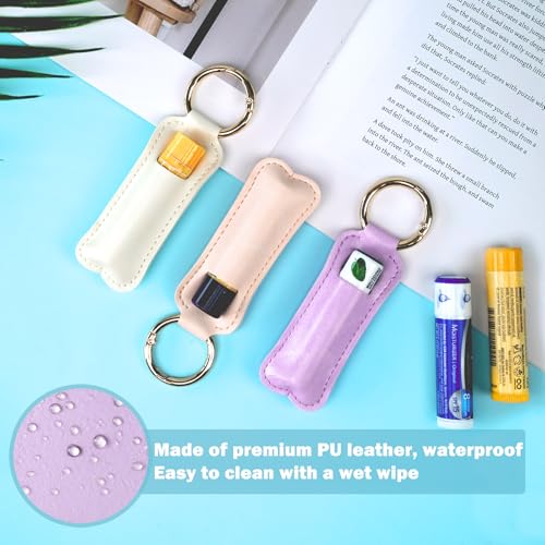 WK IEASON Lip Balm Holder for Chapstick Lipstick Sleeve Keychain,Small Christmas Gifts Stocking Stuffers for Teen Girls Women