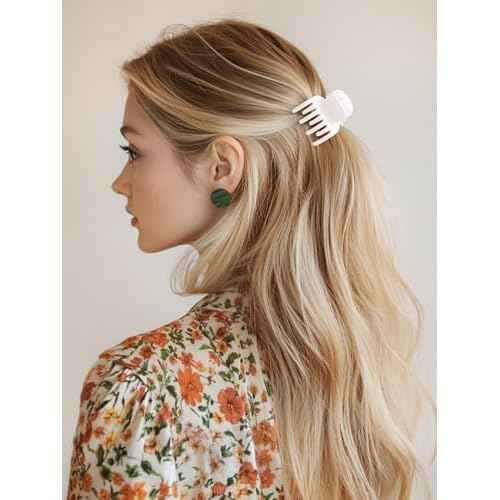 Small Hair Clips for Women Girls, 8 PCS 1.6 Inch Hair Claw Clips for Thin/Medium Thick Hair 4 Style Matte Hair Jaw Clips Non-Slip Tiny Hair Accessories