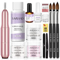 SAVILAND Acrylic Nail Kit with Drill: 3 Colors Acrylic Powder, Nail Liquid, 20,000 RPM Electric Nail File, Brushes & All Essential Tools, Nail Kit for Beginners with Everything for DIY Extension