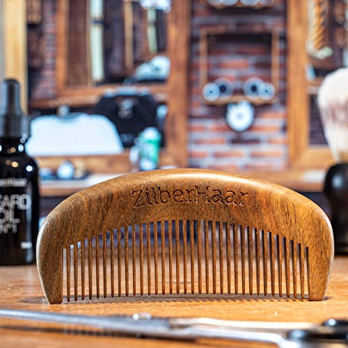 ZilberHaar Beard Comb ? 100% Sandalwood ? Essential Beard Care Accessory for Men ? Hand Made