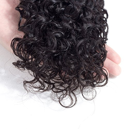 Amella Hair 8A Brazilian Curly Hair Weave 3 Bundles (14 16 18 inch,285g) Virgin Kinky Human Hair 100% Unprocessed Hair Weft Extensions Natural Black Color