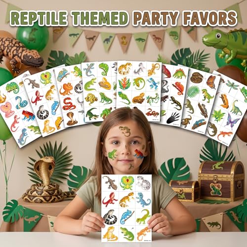 96 Reptile Temporary Tattoos for Kids | Party Favors