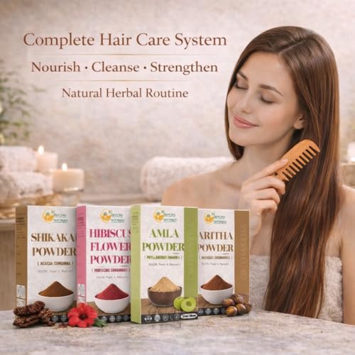 Herbs Botanica Herbal Hair Mask Combo for Hair Growth & Scalp Health - Brahmi, Reetha, Shikakai, Hibiscus, Amla Powders, 5.3 oz Each, 1.65 lbs