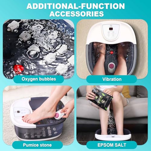 Foot Spa Bath Massager with Heat, Vibration, and 22 Rollers