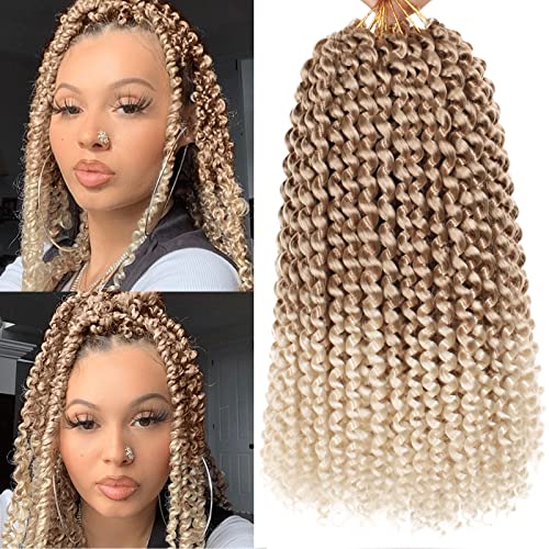 Leeven 7 Packs 12 Inch Passion Twist Ombre Blonde Crochet Hair