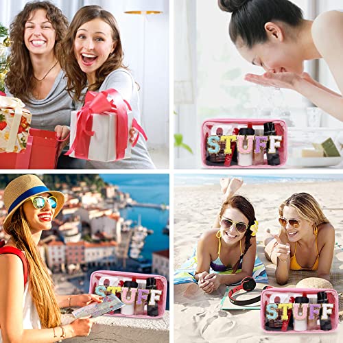 STUFF Chenille Letter Makeup Bag | Waterproof Nylon Cosmetic Pouch