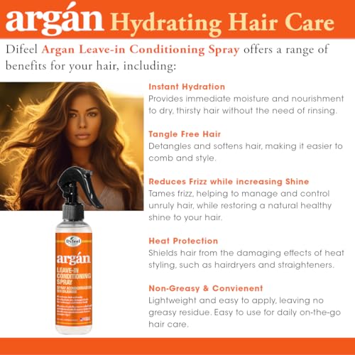 Difeel Argan Oil Leave-In Conditioner Spray 6 oz